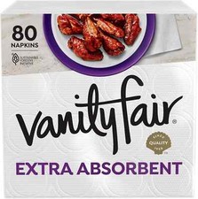 Vanity Fair Extra Absorbent Premium Paper Napkins, 80 Count, Soft and Strong