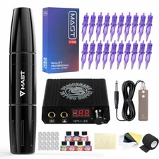 Mast Magi Tattoo Pen Machine Kit Pro Cartridges Power Box Inks Set