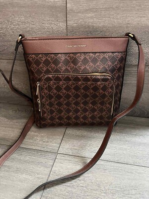 Isaac Mizrahi Live! Multi Pouch Signature Crossbody Cognac