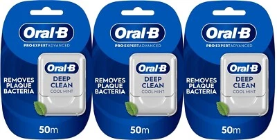 3 x Oral-B Pro Expert Premium Zahnseide 40m Cool Mint Zahnseide Gesunder Kaugummi