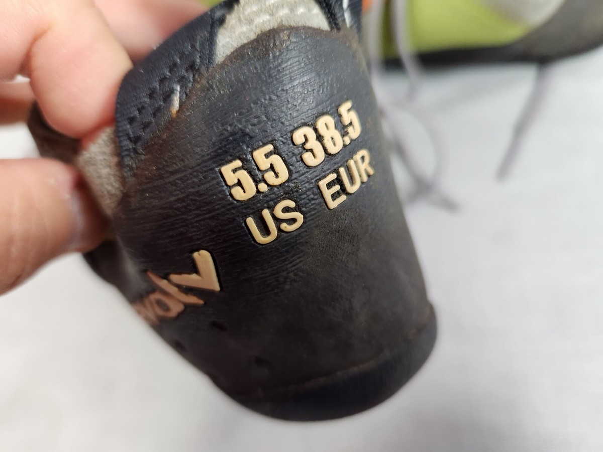 Evolv Trax VTR3D Gray Green Orange Size 5.5 Lace Up Mens Climbing