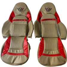 Chevy Corvette C5 Sports Seat Covers In Oak & Red Color 1997-2004