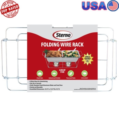 Folding Wire Chafing Rack Buffet Serving Food Display Durable Space Saving New