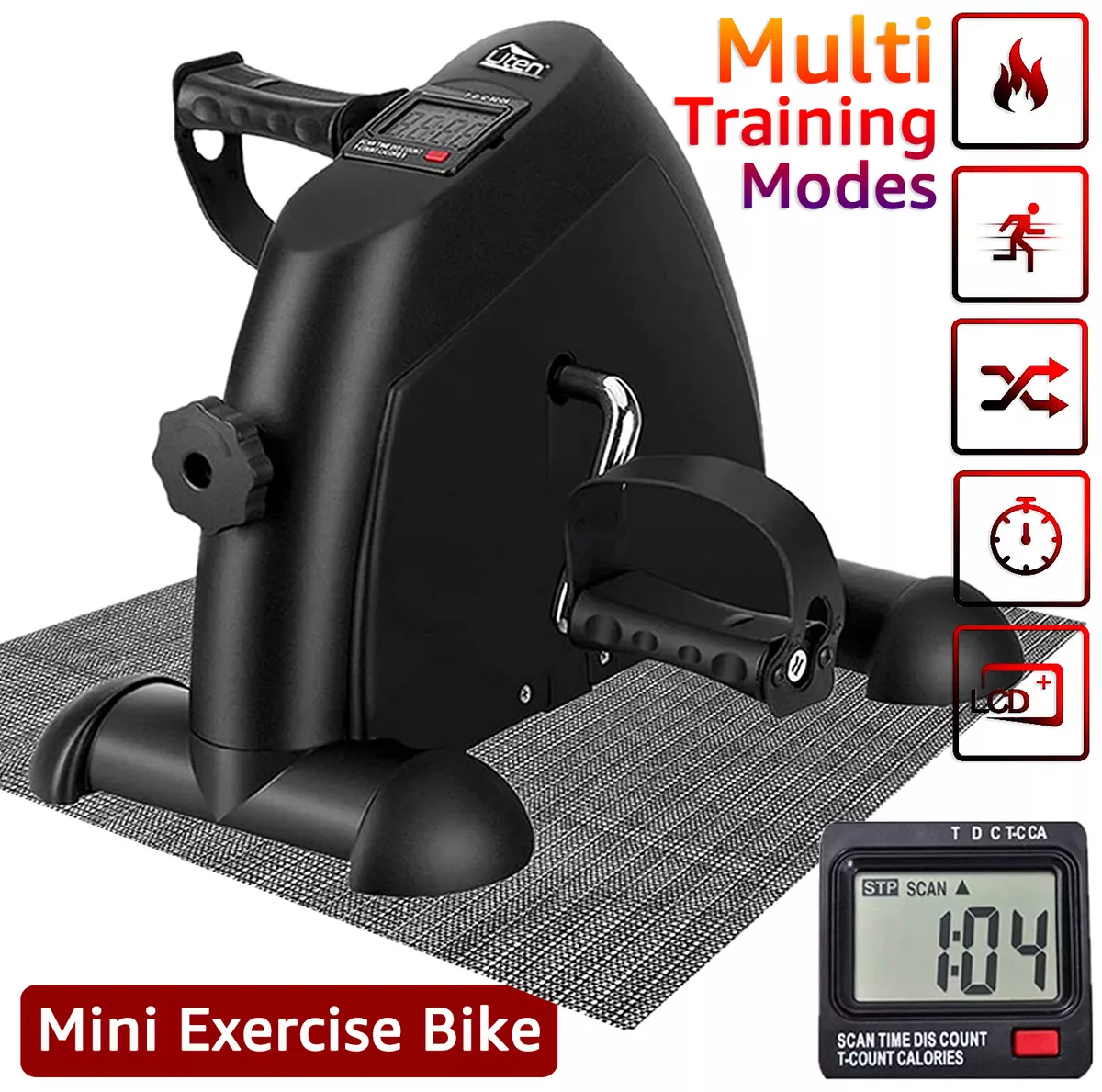 Mini Exercise Bike Under Desk Bike Pedal Exerciser For Arm&Leg with LCD  Display