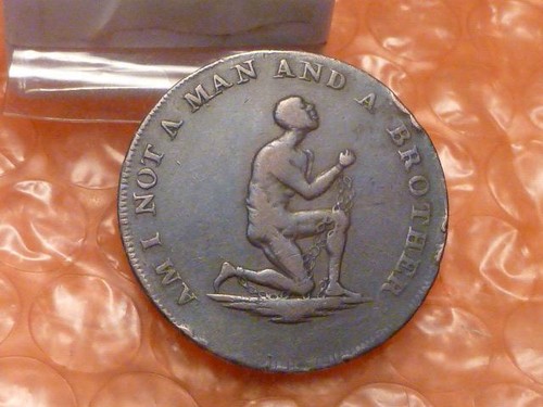 Colonial 1790's Anti Slavery Token Am I Not a Man And a Brother Let