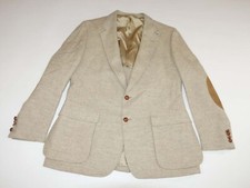 Cricketeer Men's Vintage Tweed Sport Coat Size 42 Regular Beige Wool Jacket 42R