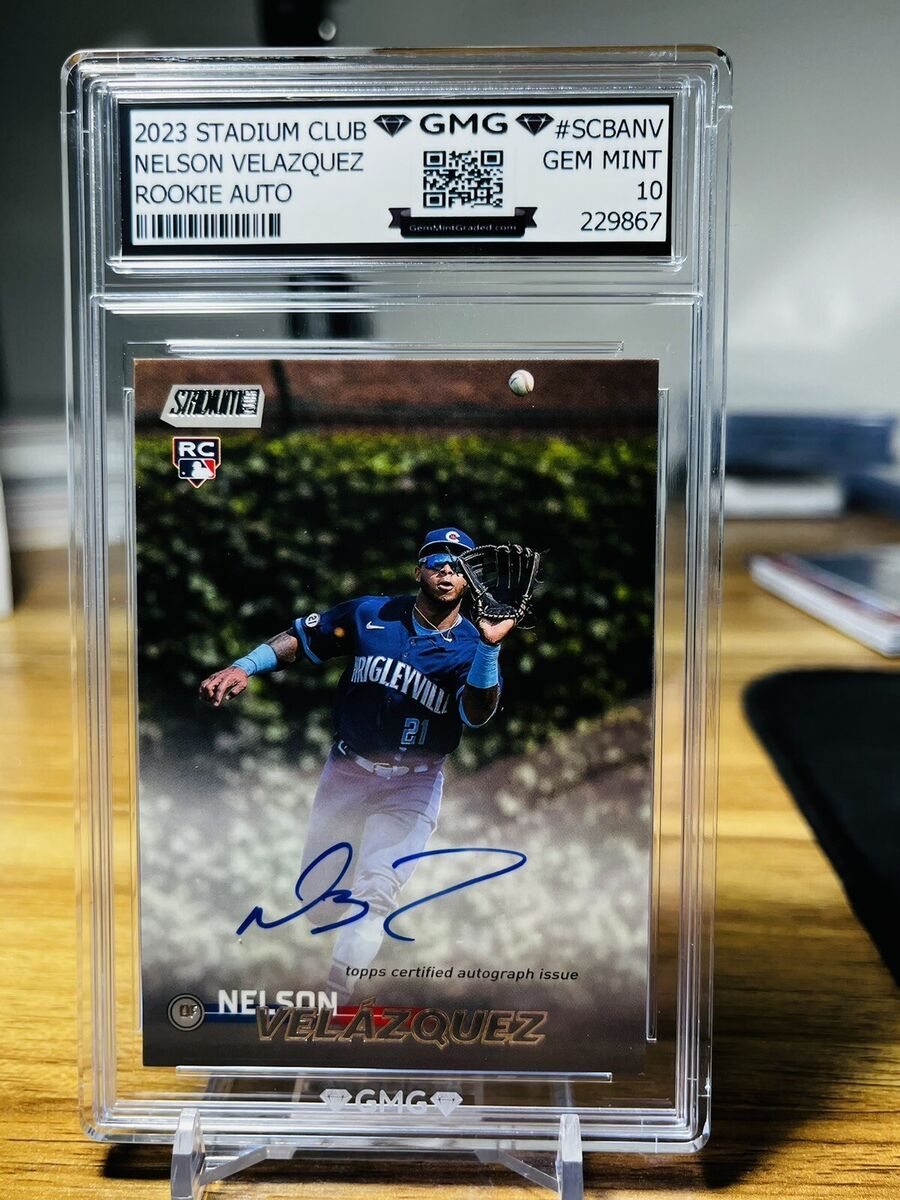 2023 Stadium Club Nelson Velazquez Rookie Auto GMG Graded 10 2023 Stadium Club Nelson Velazquez Rookie Auto GMG Graded 10