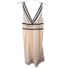 Victorias Secret Angels Slip Dress Chemise Nightie size S Beige Black Lace Sheer