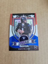 Zach Wilson 2021 Panini Prizm Draft Picks Crusade Red White Blue RC #168 BYU