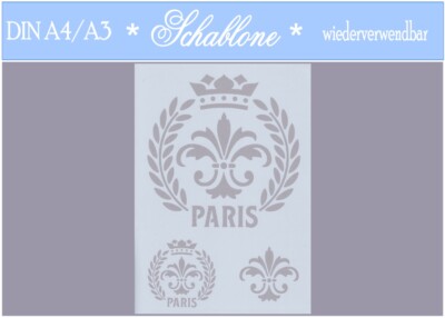 Schablone-Vintage-Shabby-A4-A3-Lilie-Fleur de Lis-7209