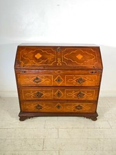 ANTICO MOBILE RIBALTA SCRITTOIO INTARSIATO NOCE XVIII SECOLO '700 LUIGI XV EPOCA