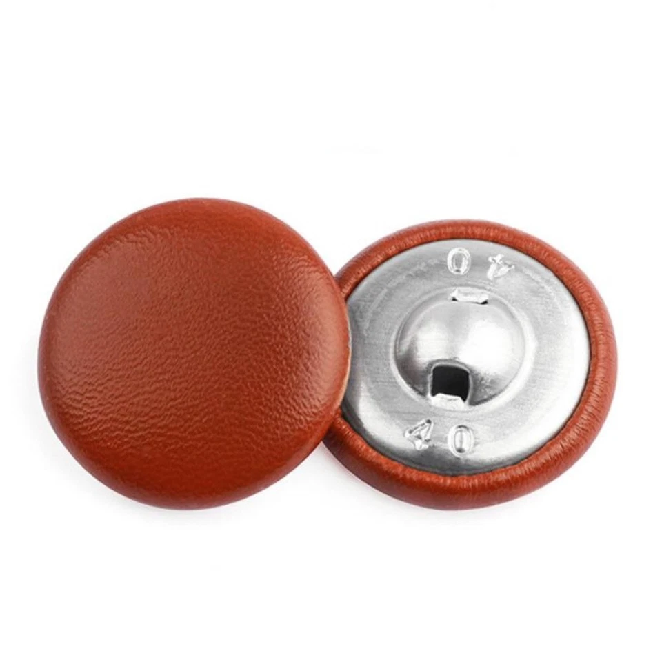 10x Faux Leather Buttons Plain for Coat Jacket Pants Bags Trims Sew Costume Sets - Image 4 of 4