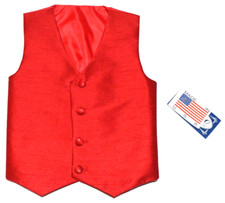 NWT Toddler Formal Tuxedo Suit Vest Button Up Red Size 4/5 LITO 4 Button