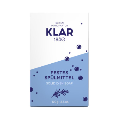 (8,36 /100g) Klar Seifen Festes Spülmittel, 100g, mit Natron, mit Rosmarinduft s
