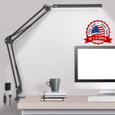 Lampara De Escritorio Luz LED Lectura Lámpara Mesa Para Oficina Y Casa Hogar NEW