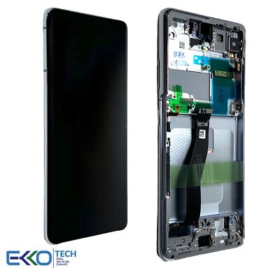   Original Samsung Galaxy S21 Ultra G988B LCD Display TouchScreen Frame Silber  