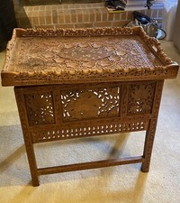 Table pliante asiatique plateau de service amovible 23 “x 24”x16” avec laiton dans plateau