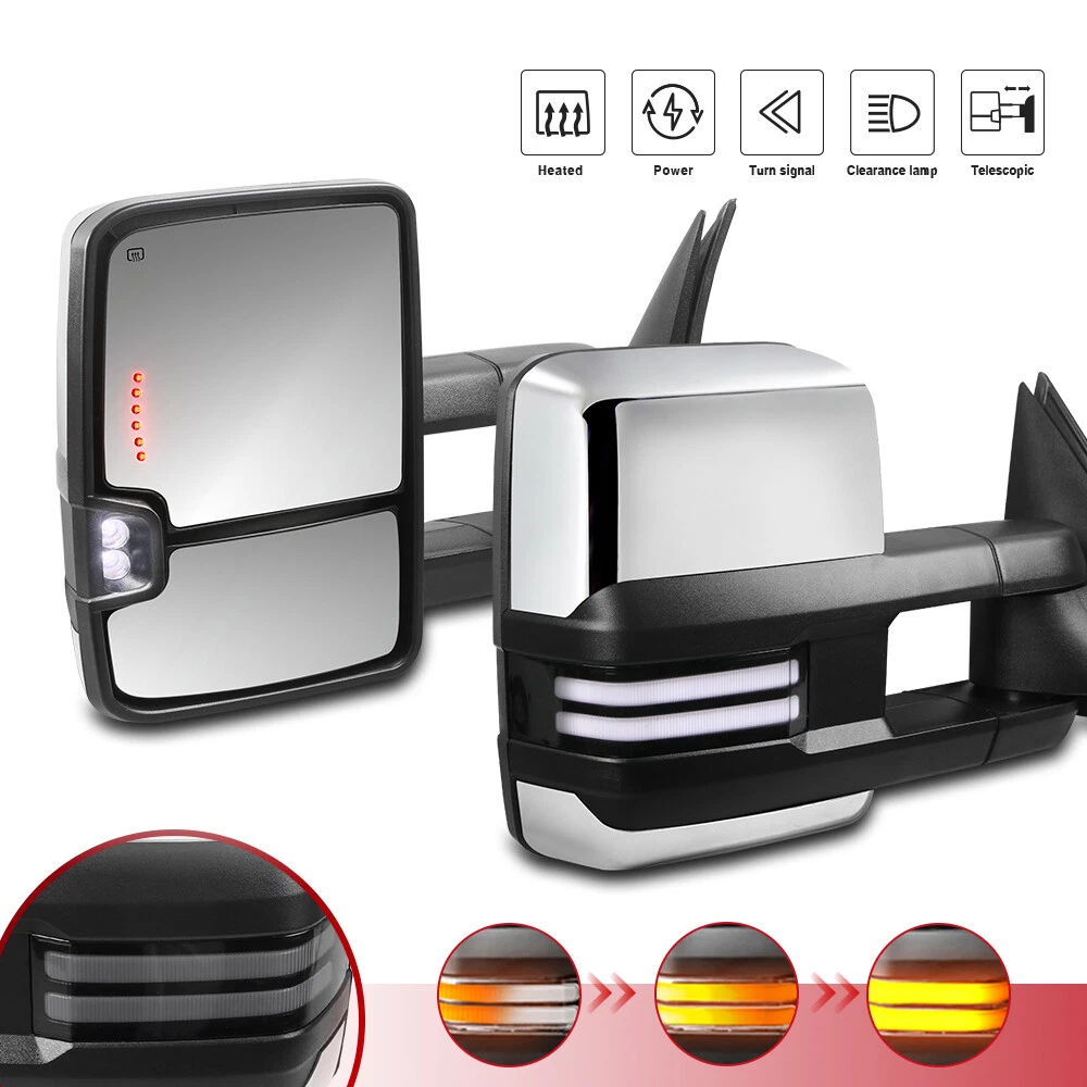 Pair Chrome Power Heated Tow Mirrors For 2014-2018 Chevy Silverado GMC Sierra
Opens in a new window