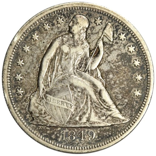 1849 SEATED LIBERTY DOLLAR ~ NICE AND ORIGINAL XF!