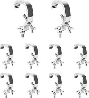 10-Pack Aluminum Truss C-Clamp Hooks, 55LB Capacity for DJ & Stage Lights