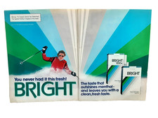 Vintage 1984 Bright Cigarette Ad Fresh Menthol Skiing Smoking Ad