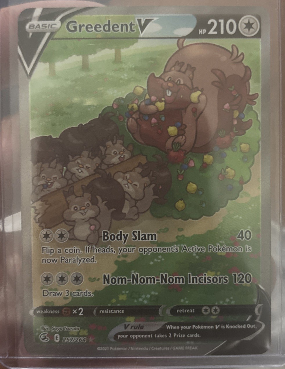Greedent V (Alternate Art) 257/264 SWSH08: Fusion Strike Ultra Rare Pokemon Card