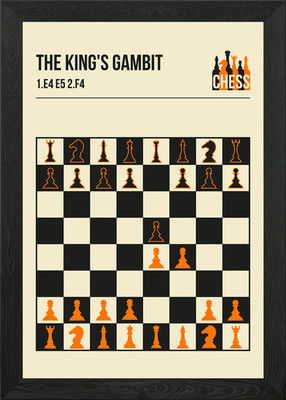 Die Könige Gambit Schach gerahmtes Wandbild Poster Leinwanddruck Bild