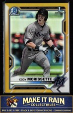 Cody Morissette 1st 2021 Bowman Draft Chrome Gold Refractor #BDC-88 #/50 Marlins