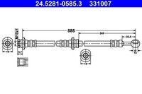 Neu - Ate 24.5281-0585.3 Bremsschlauch Passend FüR Nissan