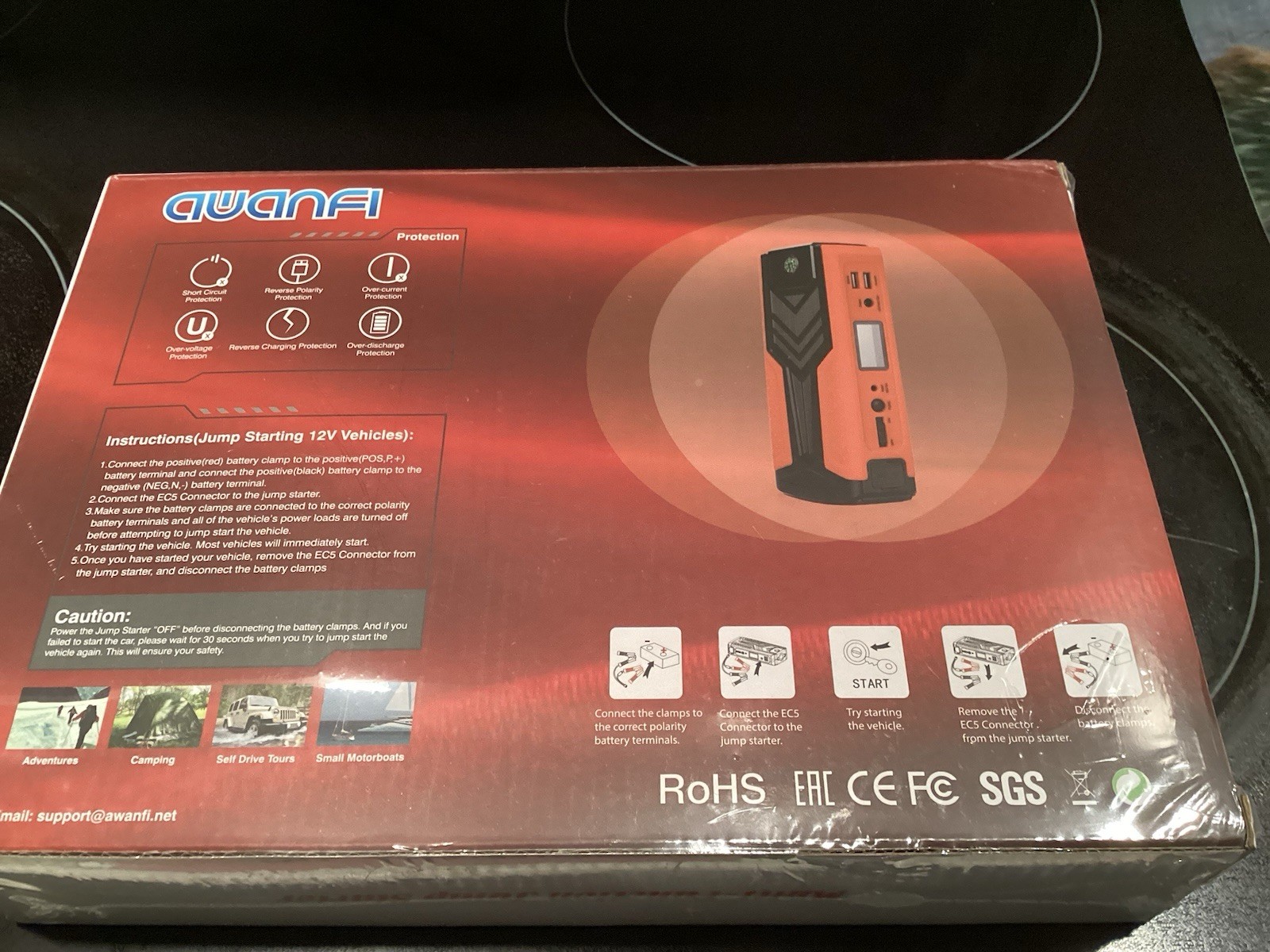 AWANFI  C104 PORTABLE MULTI FUNCTION JUMP STARTER BATTERY BOOSTER NEW!