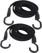 2PK 77 Inch Flat Bungee Cord Heavy Duty Adjustable Long Straps with Hooks for Ha