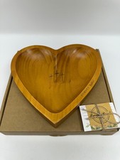 Heart Prayer Bowl with 24 Prayer Cards, Large Heart Shaped Wooden Dough Bowl ...