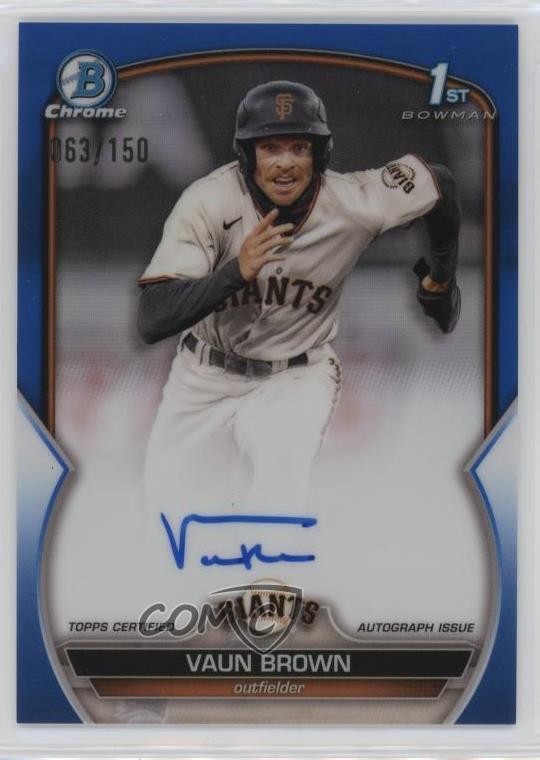 2023 Bowman Chrome Prospect Auto Blue Refractor /150 Vaun Brown #CPA-VB Auto