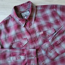 Dixxon Flannel Co Shirt Men's XL Burgundy Plaid The Pinot Pearl Snap Long Sleeve