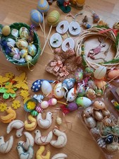 Oster Deko gebraucht Konvolut  Filz, Plastikhänger, Holz, Keramikstecker, Eier..