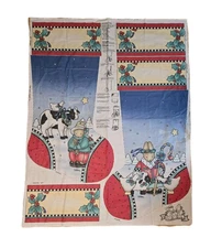 Vintage Daisy Kingdom Cut & Sew Fabric Panel Giant Christmas Stocking Bunny Noel