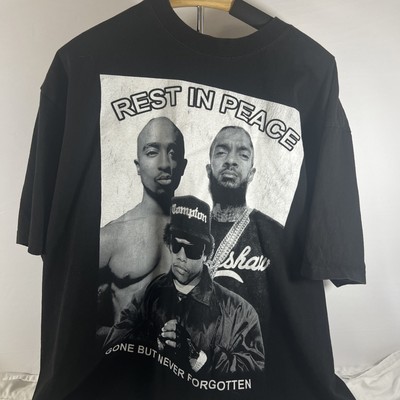 Shaka Wear Tupac Eazy-E ''Rest in Peace'' Men's 2XL T-Shirt Heavy Cotton RARE!