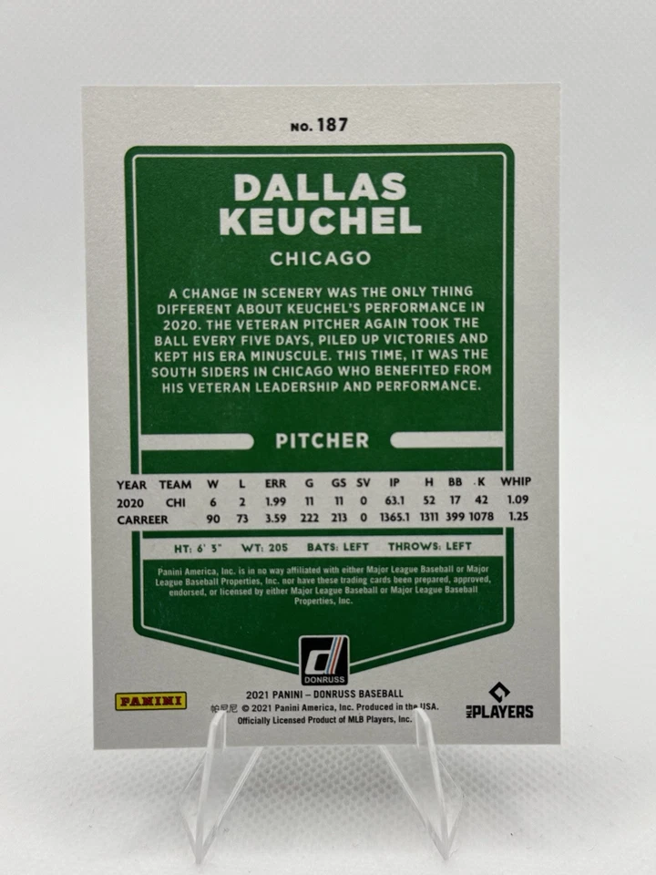 Dallas Keuchel 2021 Panini Donruss - Presidential Collection #187 /50 - Image 3 of 3