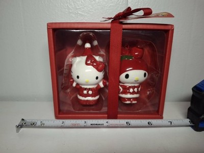Hello Kitty My Melody Christmas Ornaments Set Ceramic Sanrio Blue Sky New In Box