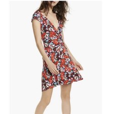 Free People Key To Your Heart Floral Ribbed Knit Mini Dress S