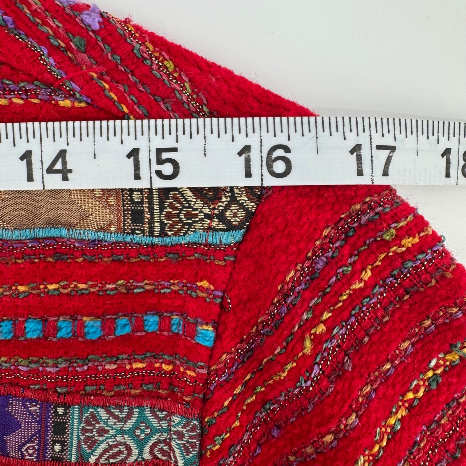 Coldwater Creek Red Striped Patchwork Jacket Smal… - image 7