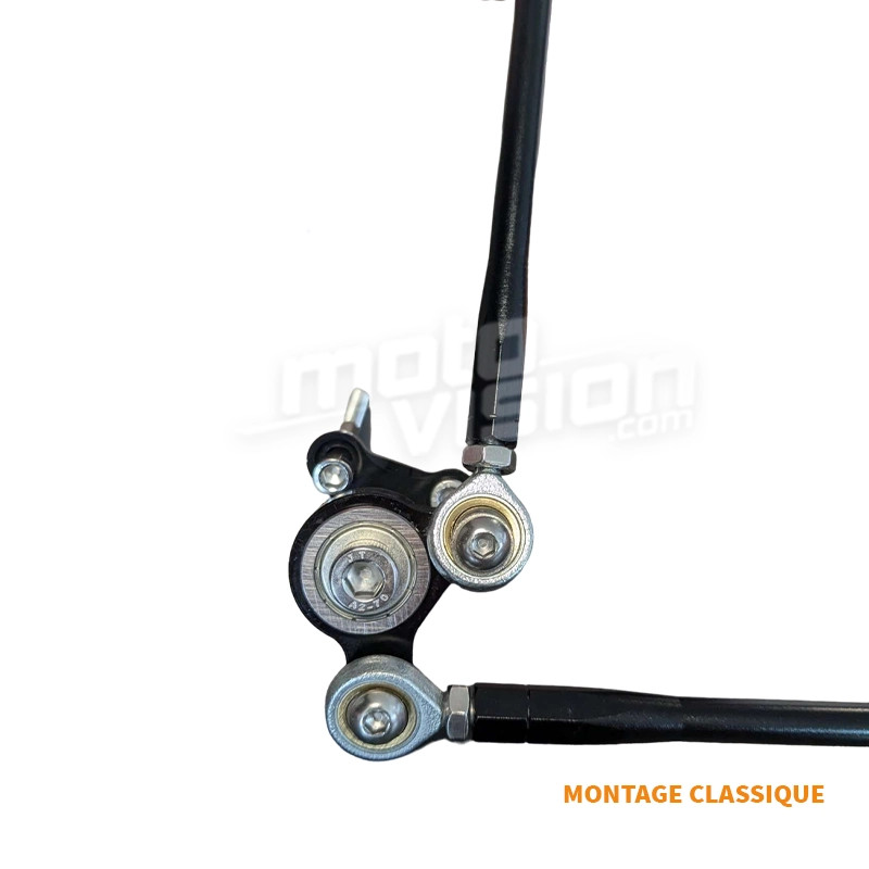 Commandes reculées Moto-Tron Racing Z1000 avec sélection inversée et réglages CNC noir