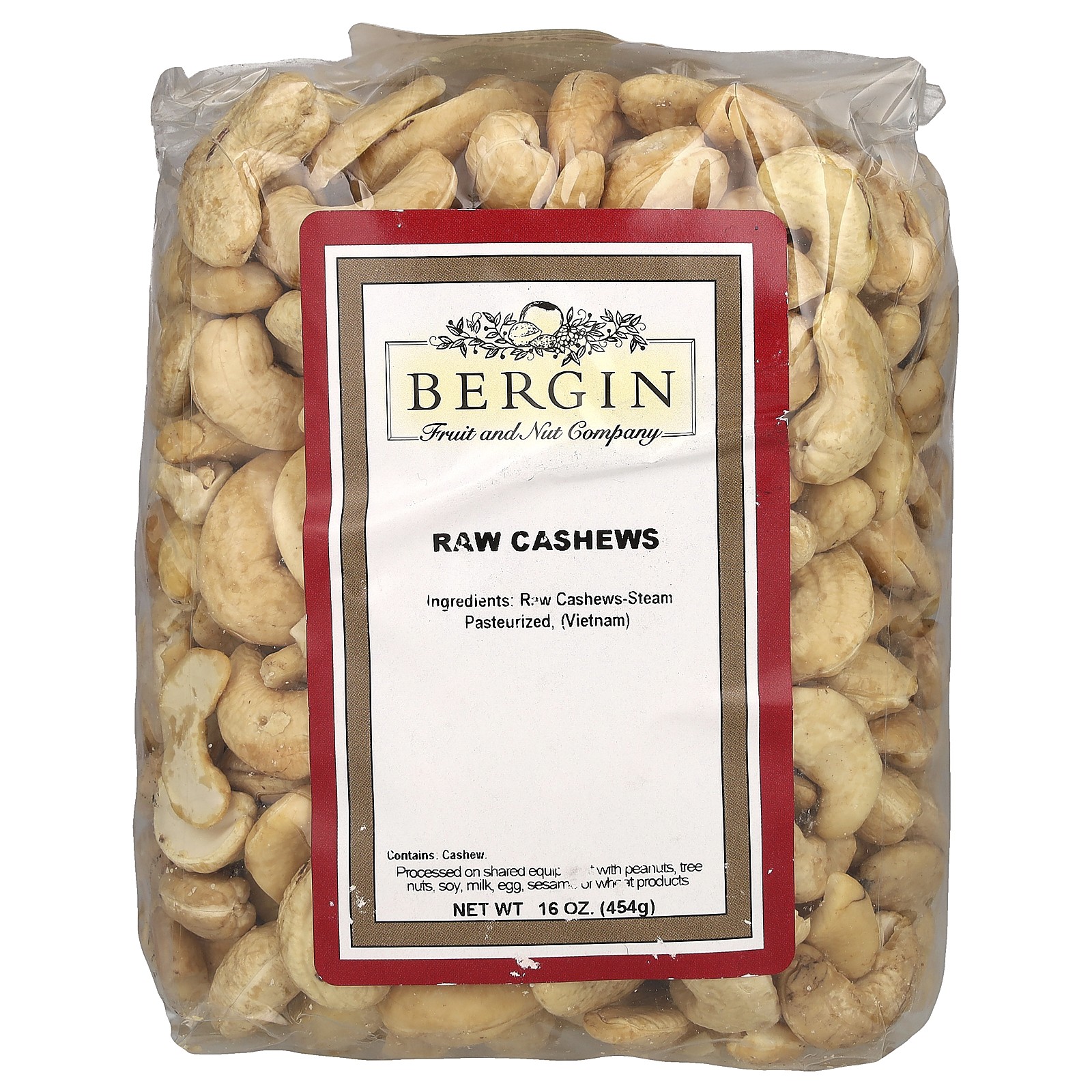 Bergin Fruit and Nut Company Сырые орехи кешью 16 унций 454 г Кошерные сырые 3390₽