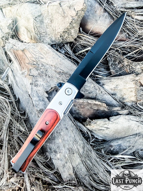 8.75" Stiletto Style Stainless Steel Blade Spring Assisted Folding Knife With P