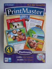 PrintMaster 2011 Platinum PC / Mac DVD-ROM Box Set Windows Broderbund