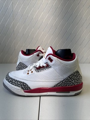 Nike Air Jordan Retro 3 Cardinal Red Boys Youth Size 6.5Y Basketball 398614-126