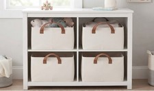 4 Pack Large Fabric Storage Bins for Shelves Clothes Organizer Basket