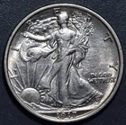 1917 50C WALKING LIBERTY SILVER HALF KM# 142 Grade: AU+ A7337