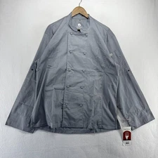 Chef Works Shirt Men's XL Gray Double Breasted Bistro Polyester Cotton NEW