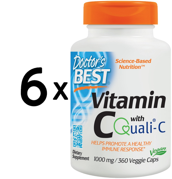 6 X Doctors Best Vitamin C With Quali-C, 1000Mg - 360 Vcaps (239,99 Eur/Kg)-image